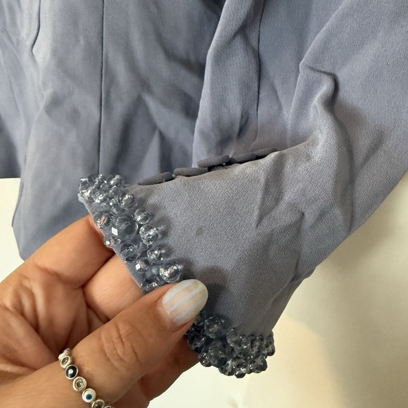 Cinq a Sept Kayden Beaded Blazer NEW Jacket Women's Size 0 $697 Blue Slate NWT - Picture 9 of 11